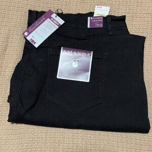 Black Denim Jeans-- Gloria Vanderbilt--Amanda--Size 18W Average